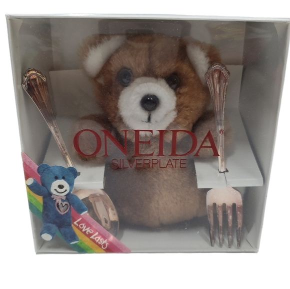 Oneida Community Silver Plate Baby Bear with Spoon and Fork in Box - Picture 11 of 11